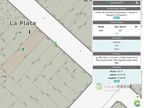 Terreno en Venta en La Plata, Partido de La Plata