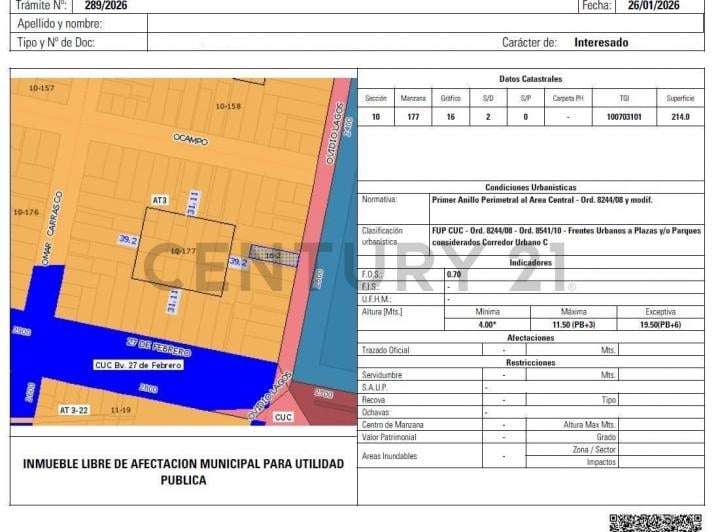 Terreno · 160m² · 8 Ambientes · 1 Cochera