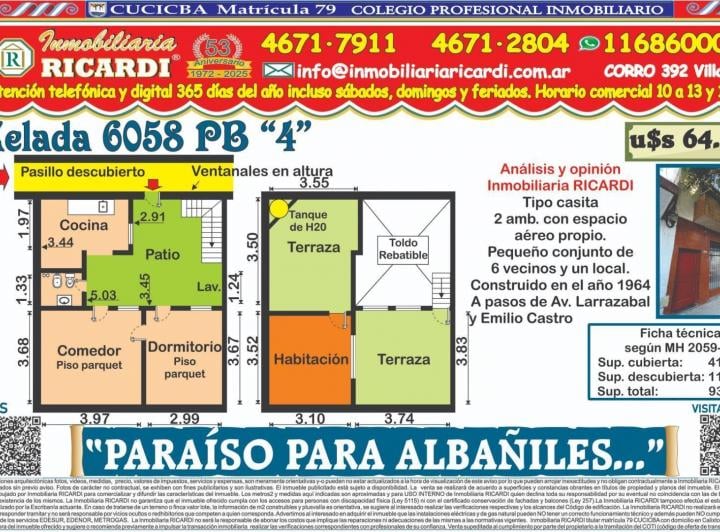 PH · 41m² · 2 Ambientes