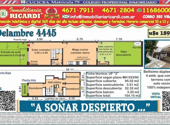 PH · 95m² · 4 Ambientes · 2 Cocheras