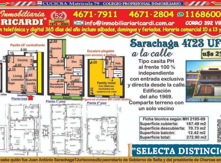 PH · 258m² · 5 Ambientes · 1 Cochera