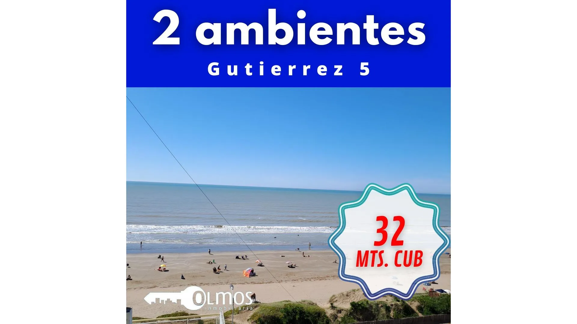 Departamento 2 ambientes, vista al mar
