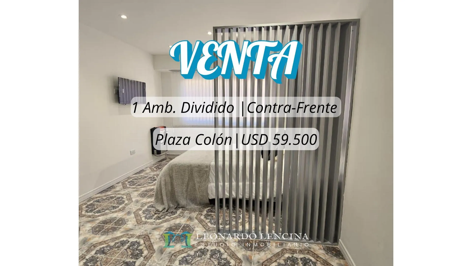 DEPARTAMENTO 1 AMBIENTE DIVIDIDO AL CONTRAFRENTE - EQUIPADO