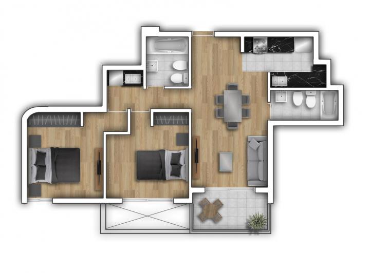Departamento · 61m² · 3 Ambientes