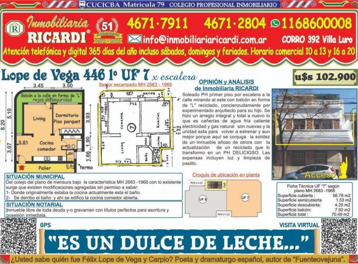 PH · 56m² · 2 Ambientes