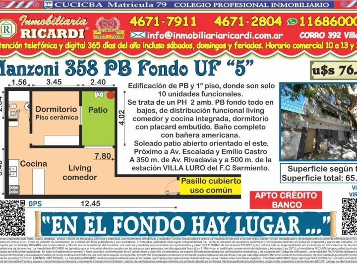 PH · 53m² · 2 Ambientes
