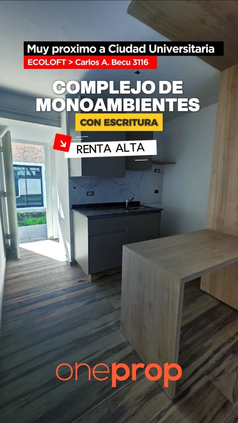 COMPLEJO DE DEPTOS MONOAMBIENTES NUEVOS CON SEGURIDAD Y ESPACIOS COMUNES MUY CERQUITA DE LA FACULTAD