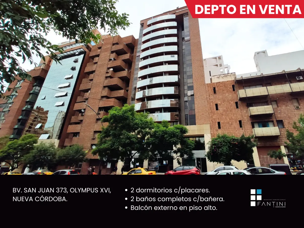 Venta Patio Olmos. 2 dorm. 2 baños. Balcón. Piso Alto. Guardia 24h
