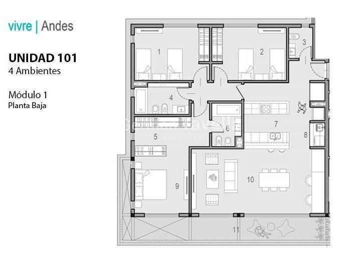 Departamento · 158m² · 4 Ambientes