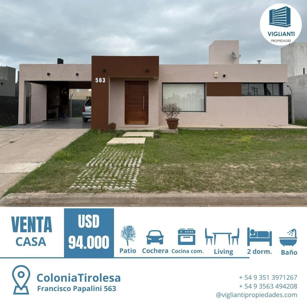 VENTA HERMOSA CASA- ESCRITURA- COLONIA TIROLESA