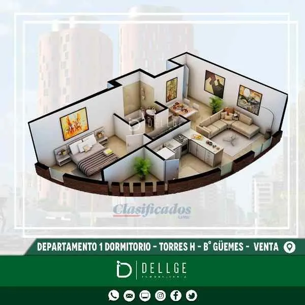 OPORTUNIDAD!!- 1 DORMITORIO CON COCHERA - TORRES H