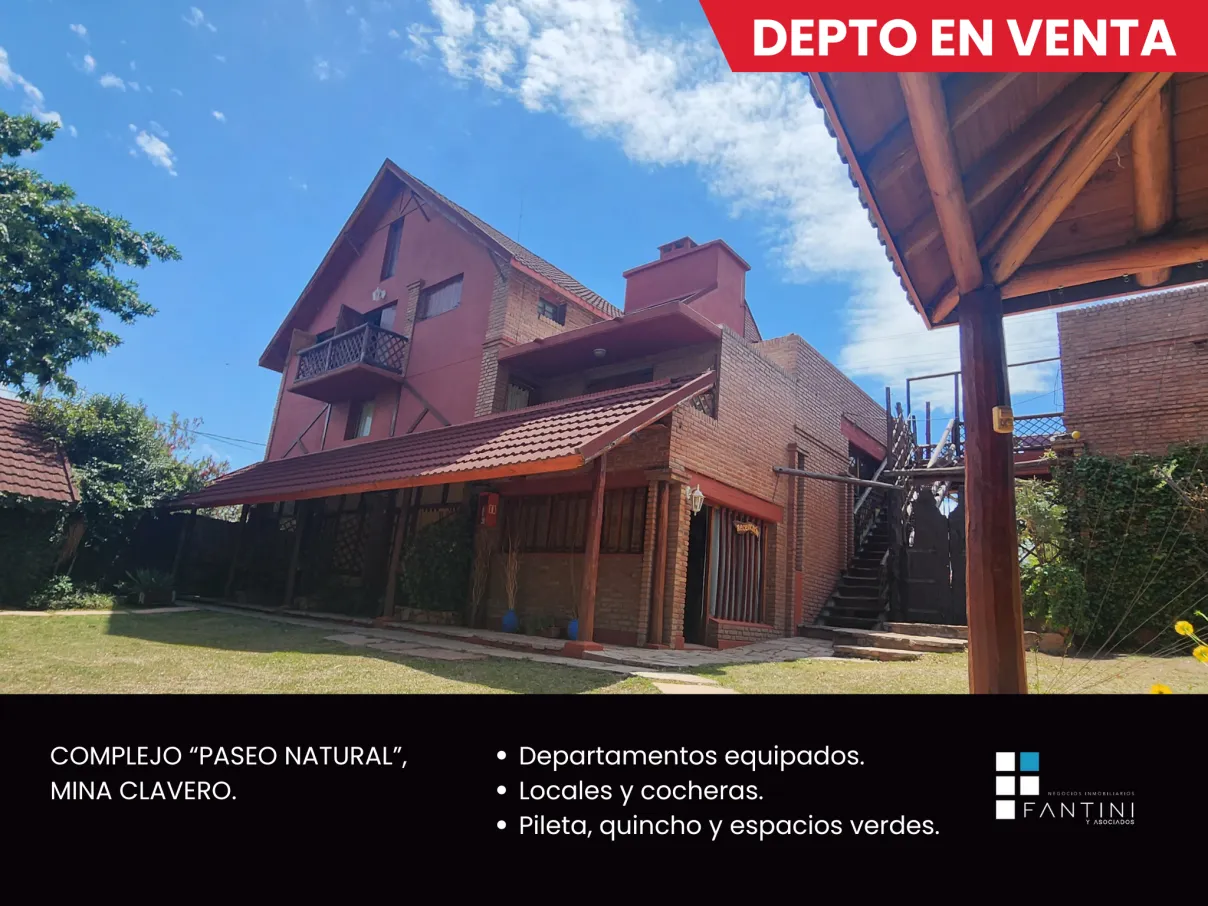 Venta Depto en Mina Clavero  Complejo Privado  Pileta  Cocheras  Locales